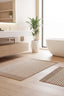 Badematten-Set Linea 2-teilig – Beige-Creme – maschinell gewebt, Flor 100 % Polypropylen