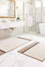 Badematten-Set Linea 2-teilig – Creme – maschinell gewebt, Flor 100 % Polypropylen