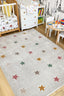 Kinderteppich Sterne – Grau – maschinell gewebt, Flor 100 % Polyester