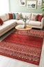 Teppich Afgan Streifen – Rot – maschinell gewebt, Flor 100 % Polypropylen