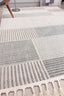 Teppich Korya – Grau-Creme – maschinell gewebt, Flor 100 % Polyester