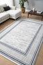 Teppich Latin – Creme-Blau – maschinell gewebt, Flor 100 % Polyester