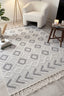 Teppich Polka – Weiß-Grau – maschinell gewebt, Flor 100 % Polyester